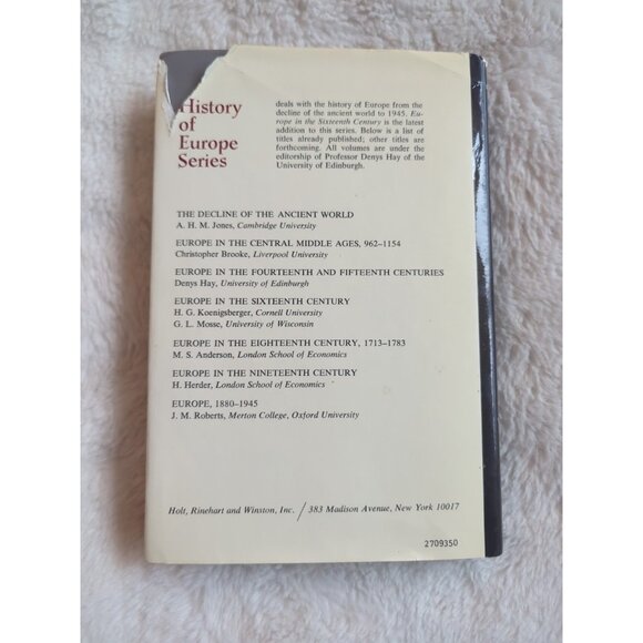 HG Koenigsberger George L Mosse EUROPE IN THE SIXTEENTH CENTURY  1st Ed HC DJ - Picture 8 of 8